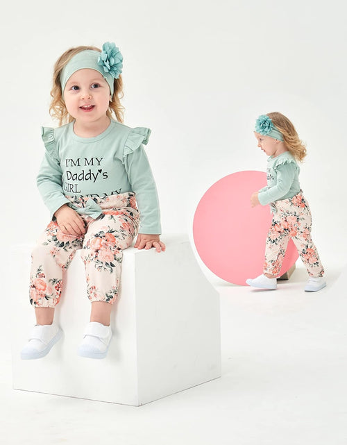 Load image into Gallery viewer, Newborn Infant Baby Girl Clothes Ruffle Romper Toddler Girl Floral Cotton Pant Sets Girls' Clothing Outfit
