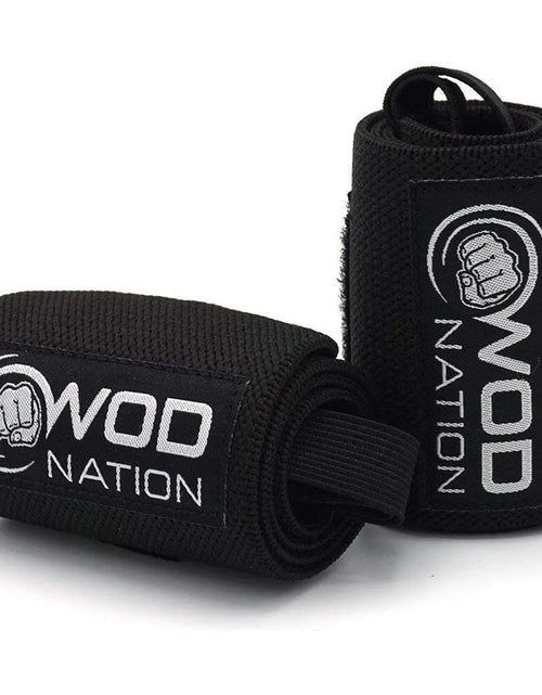 Load image into Gallery viewer, Professional Wrist Wraps &amp; Straps for Gym &amp; Weightlifting (12 Inch) - Weight Lifting Wrist Wraps &amp; Gym Wrist Straps Support for Optimal Powerlifting Performance for Women &amp; Men - Black
