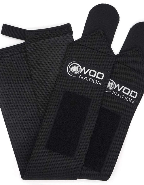 Load image into Gallery viewer, Professional Wrist Wraps &amp; Straps for Gym &amp; Weightlifting (12 Inch) - Weight Lifting Wrist Wraps &amp; Gym Wrist Straps Support for Optimal Powerlifting Performance for Women &amp; Men - Black
