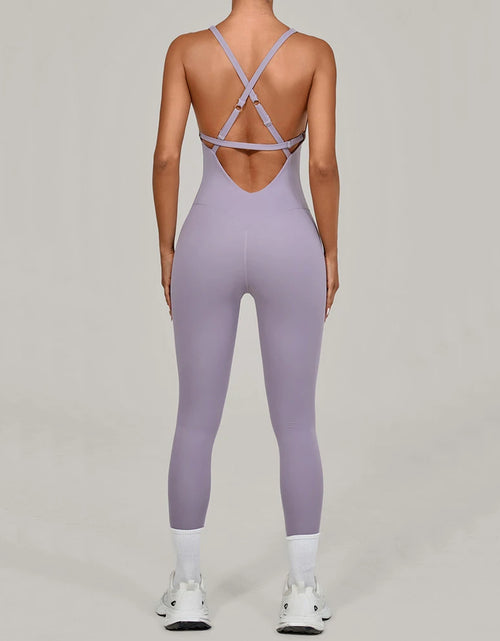 Load image into Gallery viewer, Adjustable Back Fitnes Women Bodysuits Corset Yoga Set Push up Gym One Piece Jumpsuit Workout Jumpsuit Female Active Wear XP274
