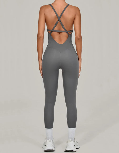Load image into Gallery viewer, Adjustable Back Fitnes Women Bodysuits Corset Yoga Set Push up Gym One Piece Jumpsuit Workout Jumpsuit Female Active Wear XP274
