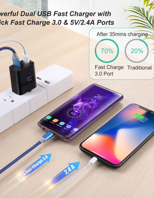 Load image into Gallery viewer, Quick Fast Charge 3.0 USB Wall Charger,  5 Pack 30W Dual USB Power Adapter (Fast Charge 3.0&amp;5V 2.4A) Adaptive Fast Charging Block Compatible Iphone 11 XS XR, Galaxy S10 S9,Note 10-Black
