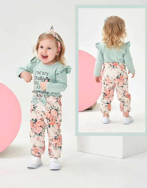 Load image into Gallery viewer, Newborn Infant Baby Girl Clothes Ruffle Romper Toddler Girl Floral Cotton Pant Sets Girls' Clothing Outfit
