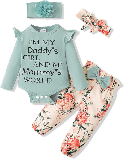 Load image into Gallery viewer, Newborn Infant Baby Girl Clothes Ruffle Romper Toddler Girl Floral Cotton Pant Sets Girls' Clothing Outfit
